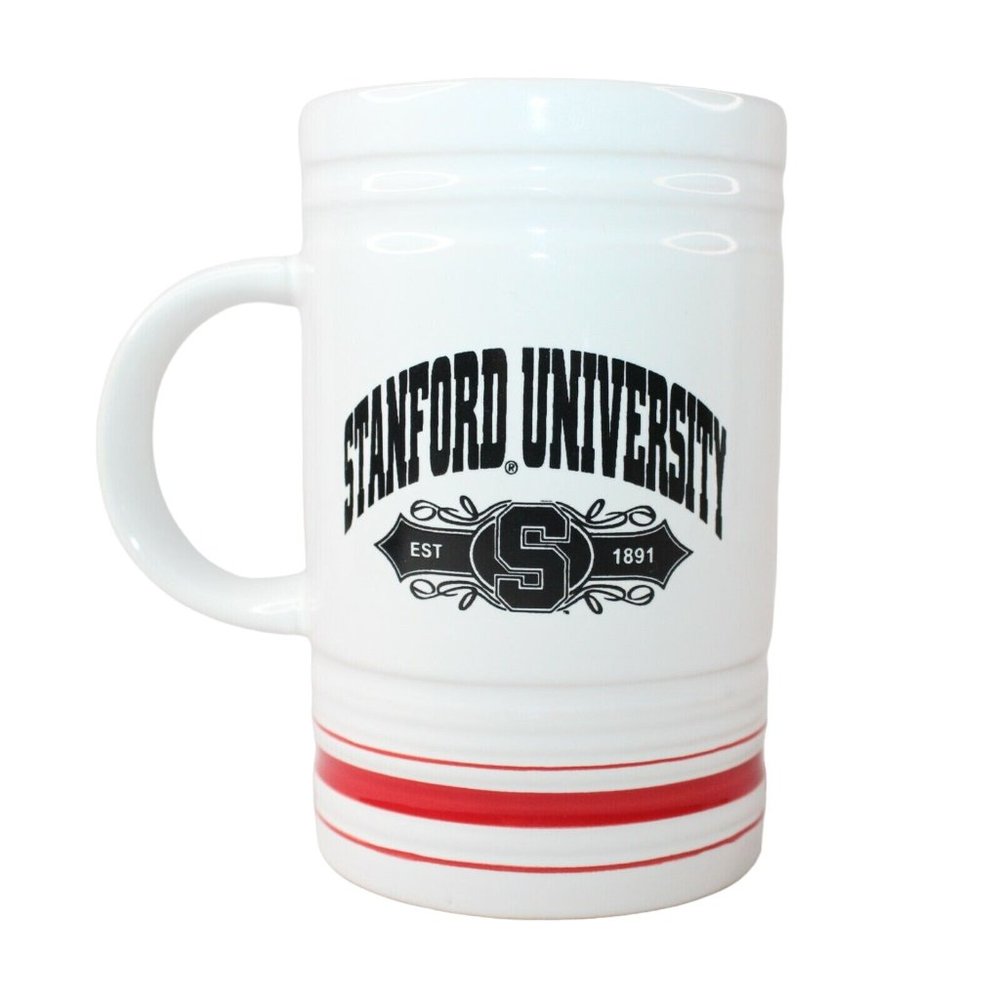 Vintage Stanford University Stein Mug Cup Coffee Tankard Red Stripes